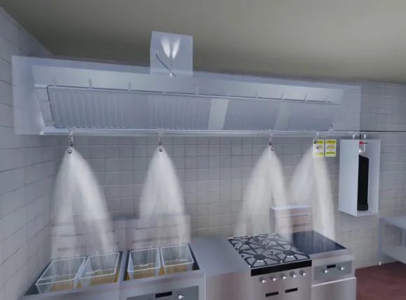 kitchen hood suppression system - kitchen hood fire suppression system - fire suppression system kitchen hood - dcd approved fire fighting company in dubai - AITS Safety LLC